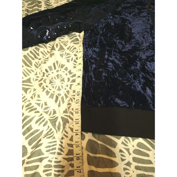 Loveriche Velvet With Embroidered Bedazzle Arm Sleeves Jacket Size Medium - Picture 3 of 8